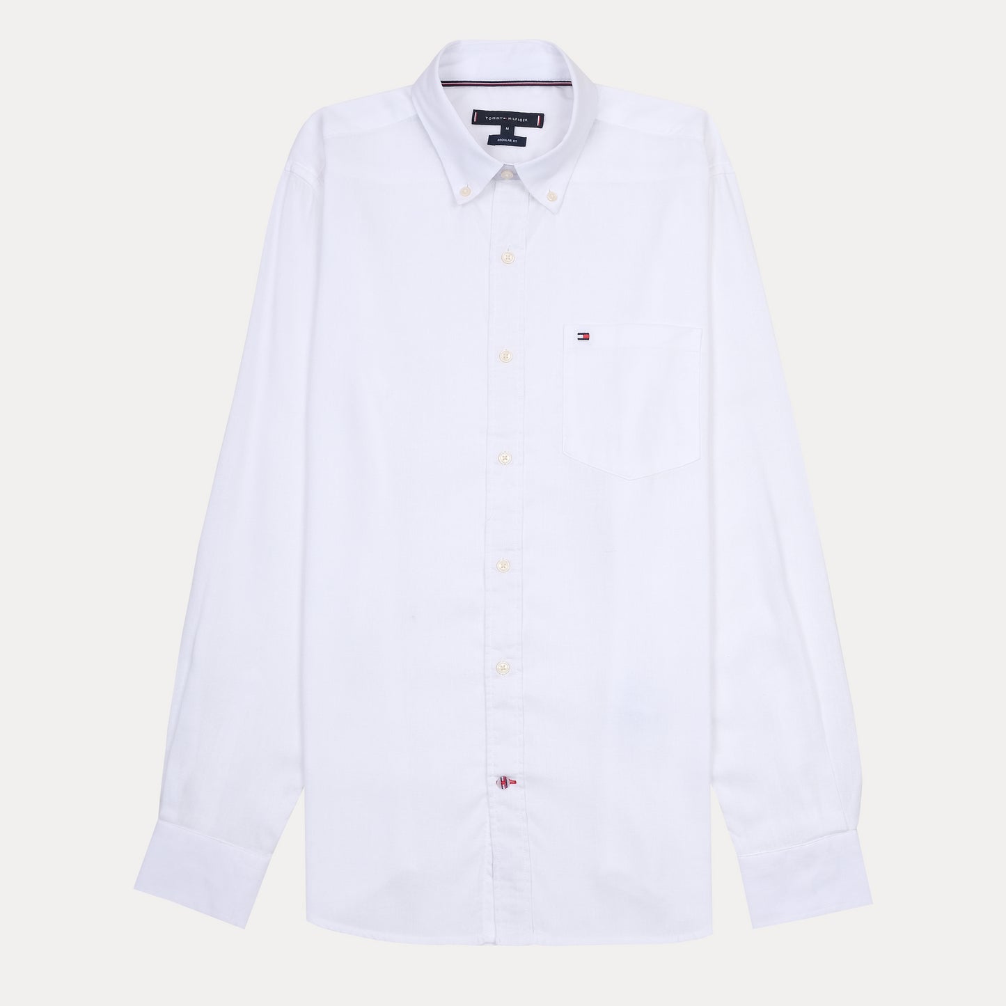 TOMMY HILFIGER Ethereal Ivory Tailored Fit Long Sleeve Button-Down Shirt