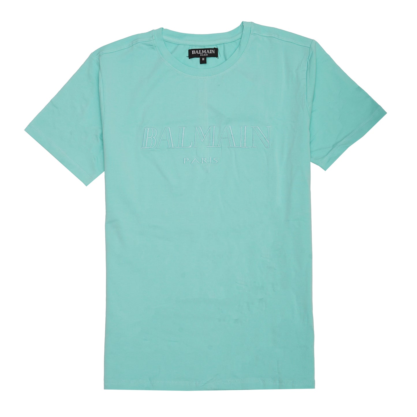 BALMAIN Mint Green Embroidered Logo Classic T-Shirt