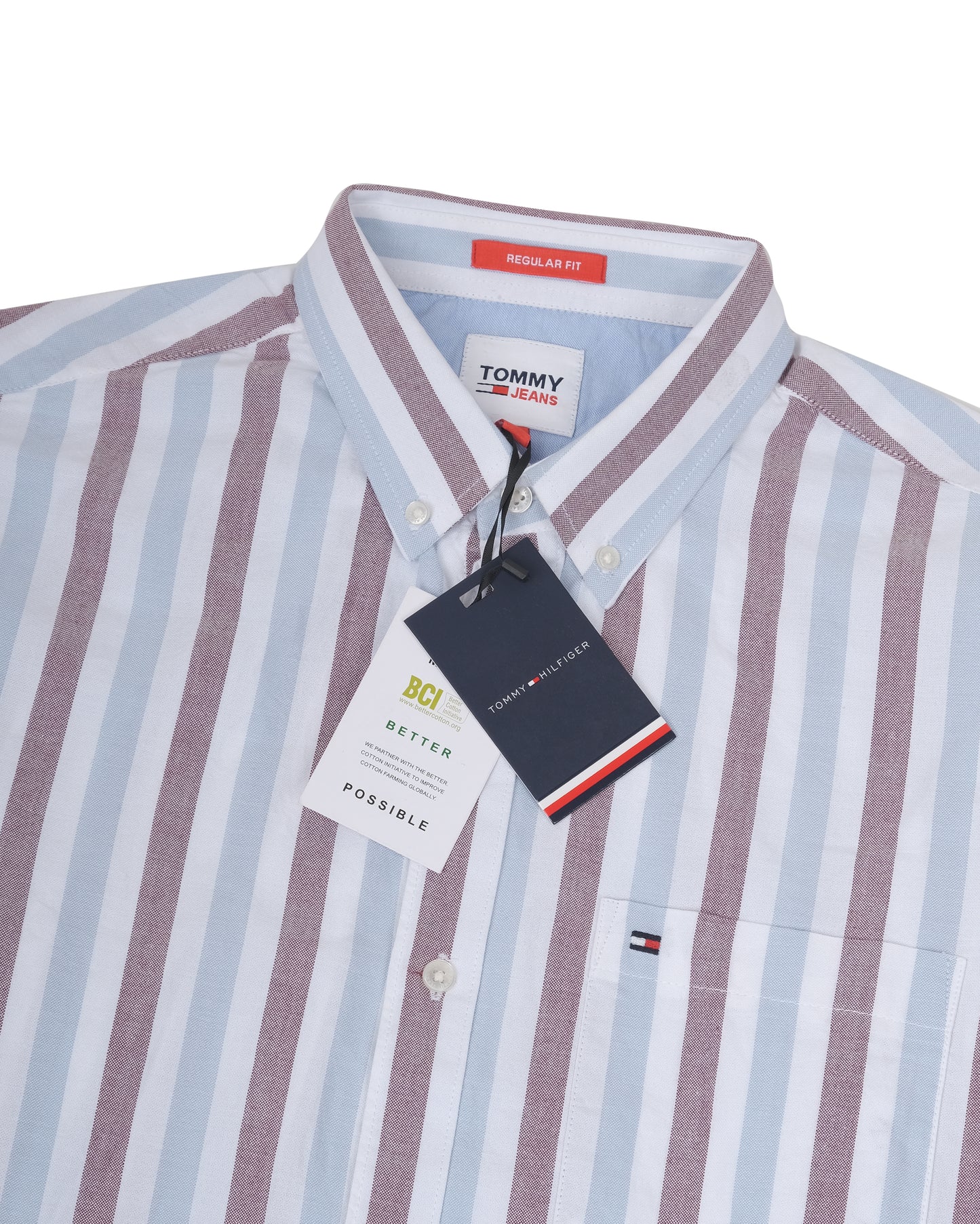 TOMMY HILFIGER Lavender White Vertical Bengal Stripe Long Sleeve Shirt