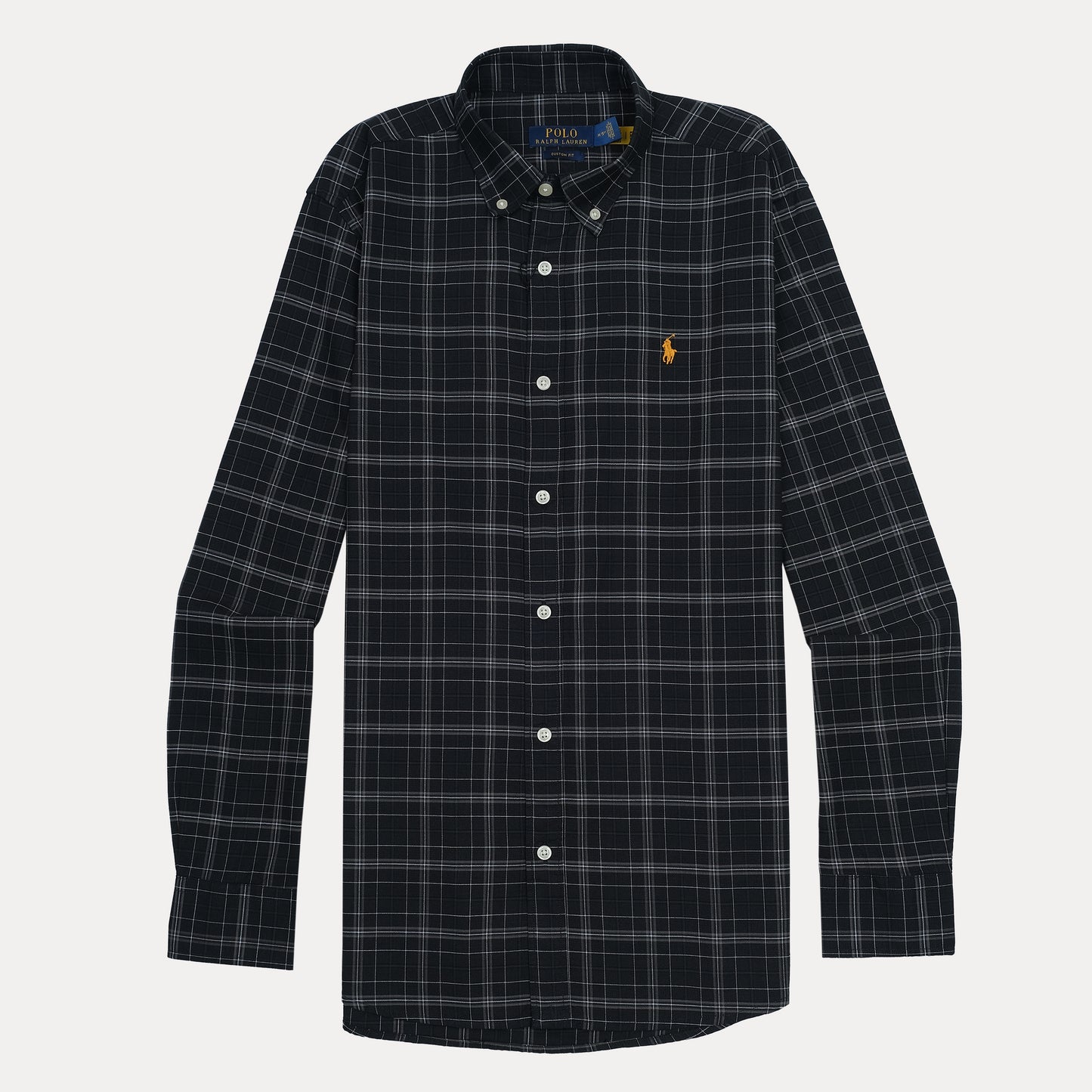 POLO RALPH LAUREN Starlit Onyx Custom Fit Long Sleeve Plaid Shirt