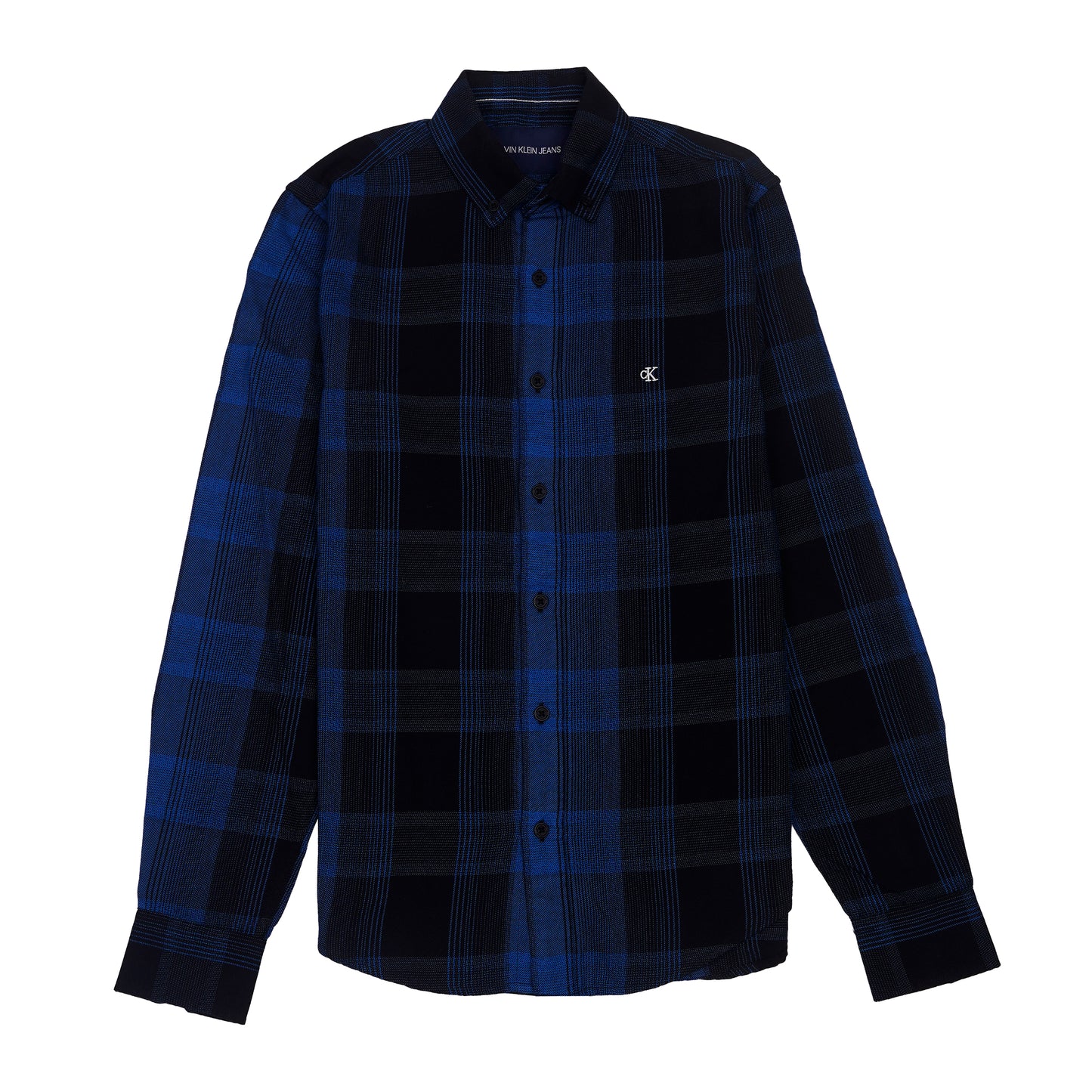 CALVIN KLEIN Enchanted Azure Tailored Fit Long Sleeve Flannel Shirt