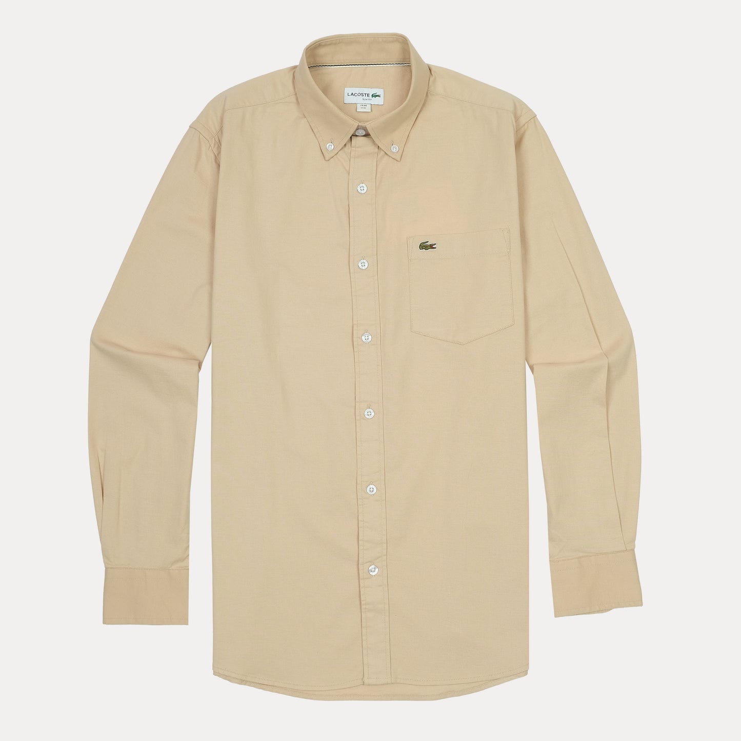 LACOSTE Whispering Almond Classic Fit Long Sleeve Button-Down Shirt