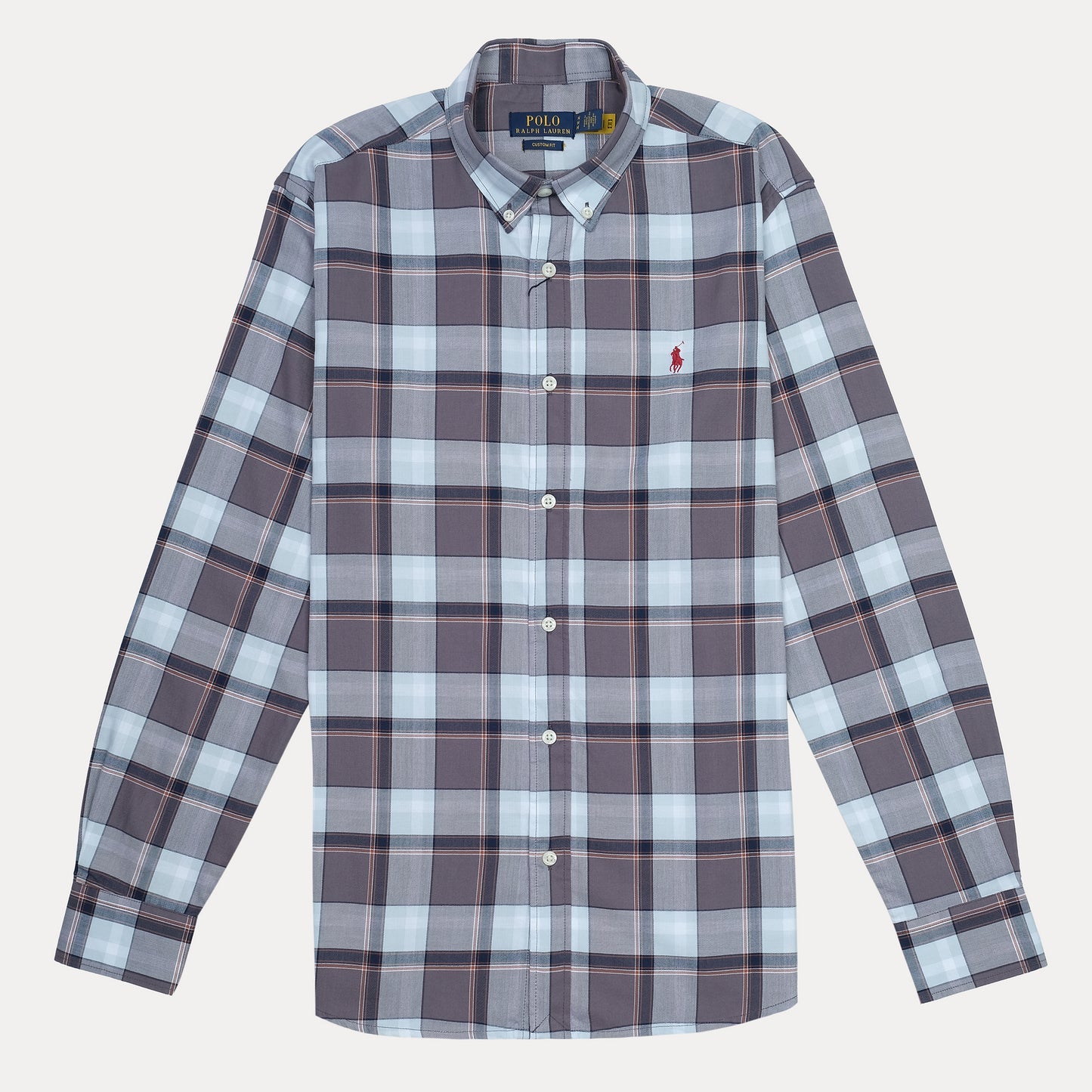 POLO RALPH LAUREN Tranquil Ash Custom Fit Long Sleeve Checked Shirt
