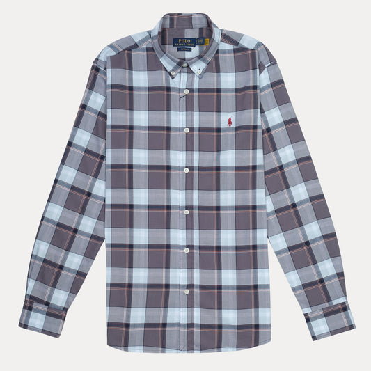 POLO RALPH LAUREN Tranquil Ash Custom Fit Long Sleeve Checked Shirt
