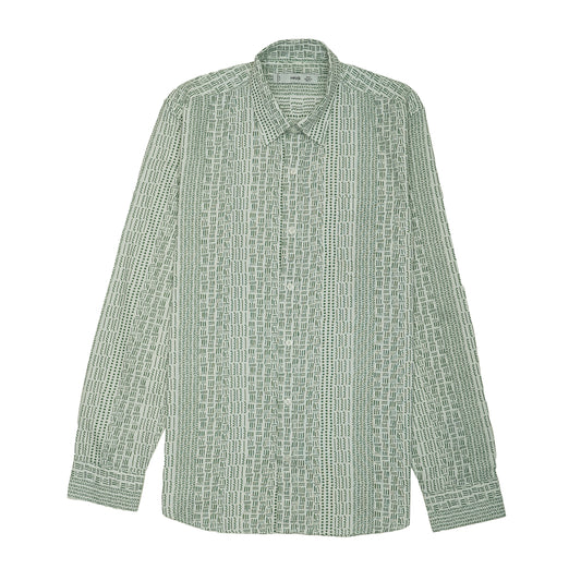 MNG Opulent Sage Contemporary Fit Long Sleeve Shirt