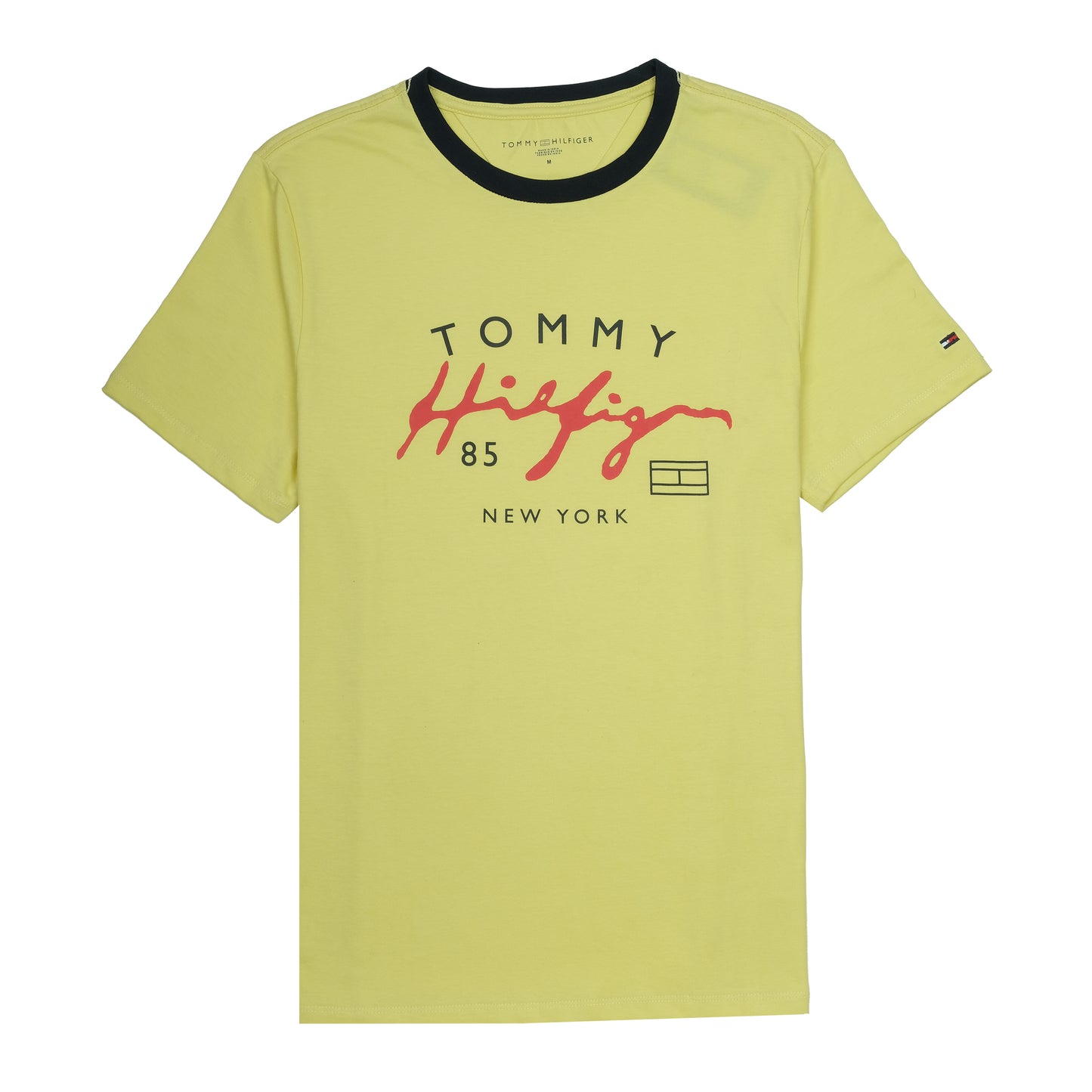 TOMMY HILFIGER Luminous Lemon Graphic Logo Crew Neck Tee