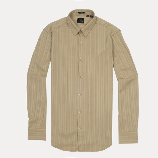 A|X Prismatic Sable Umber Slim Fit Long Sleeve Button-Up Shirt