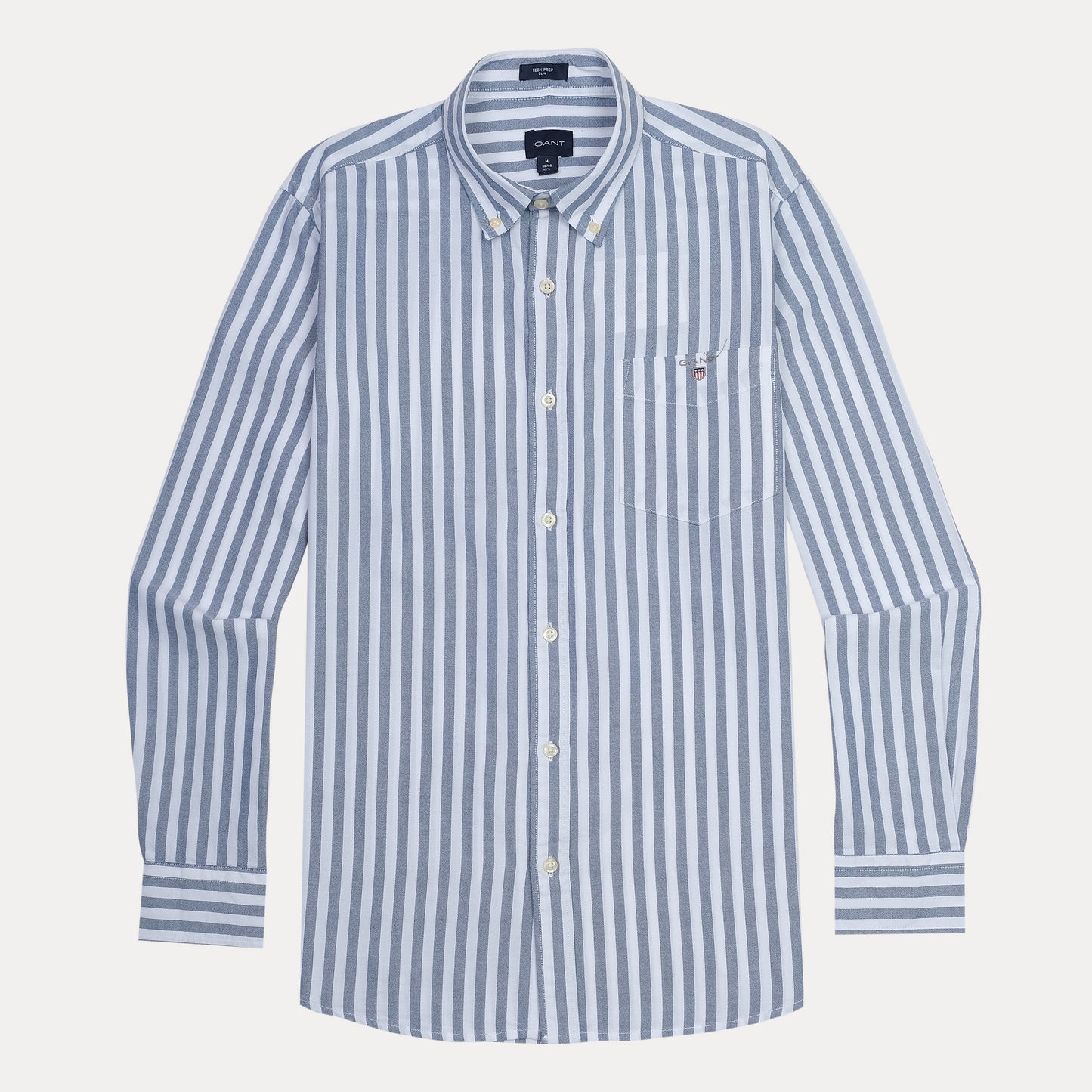 GANT Tranquil Azure Tailored Fit Long Sleeve Striped Shirt