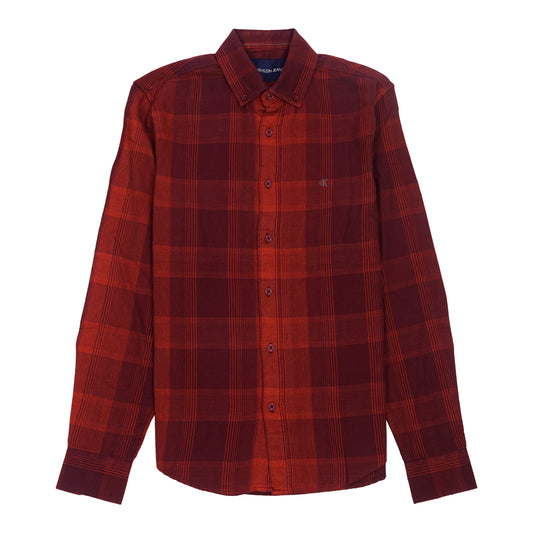 CALVIN KLEIN JEANS Ember Glow Tailored Fit Long Sleeve Flannel Shirt