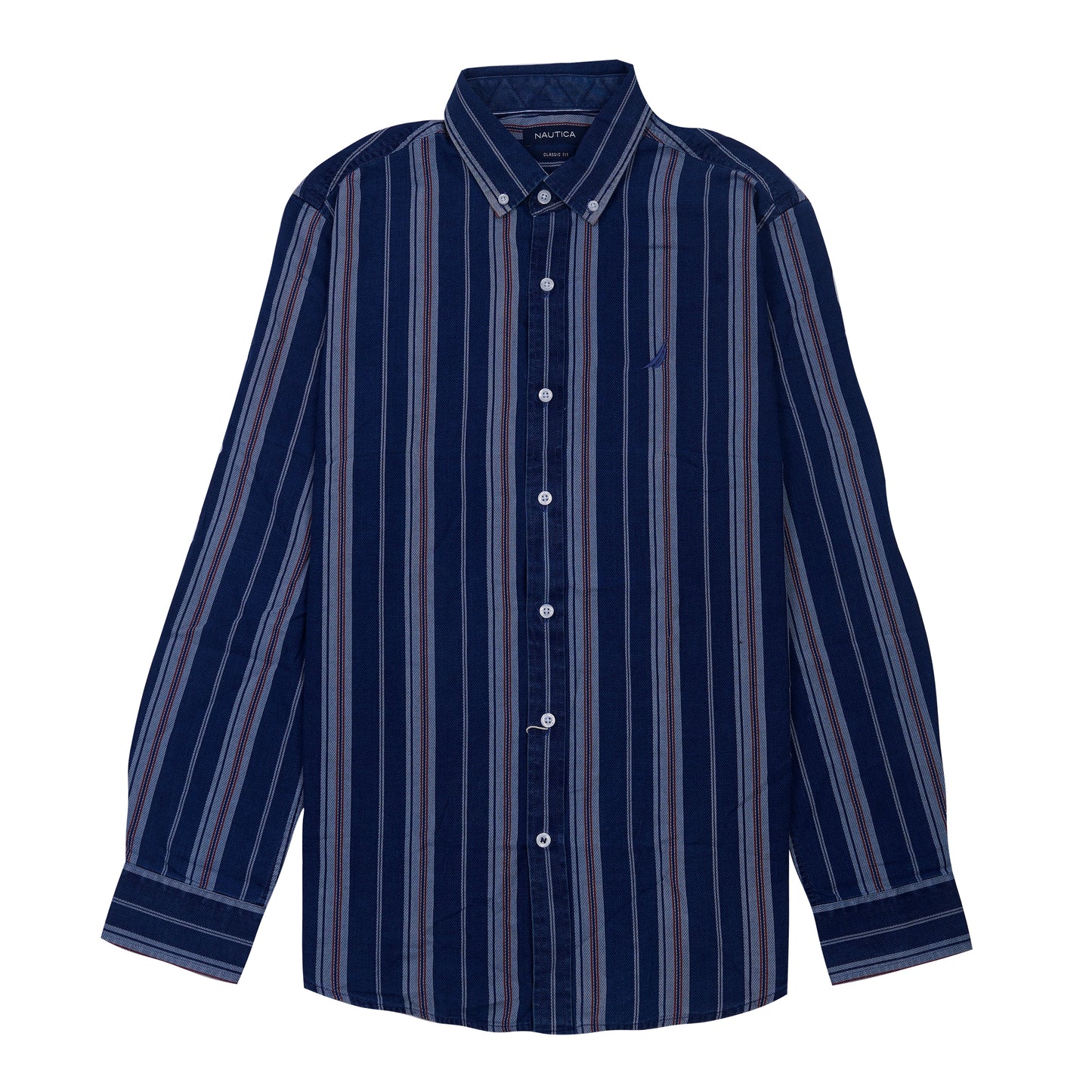 NAUTICA Enchanted Azure Classic Fit Striped Button-Up Shirt