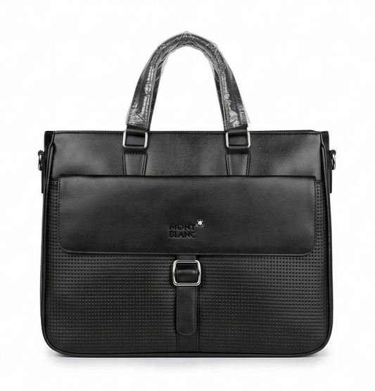 MONT BLANC Midnight Onyx Luxe Leather Briefcase