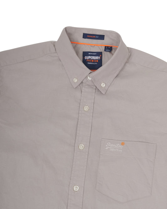 SUPERDRY Light Taupe Essential Oxford Button-Down Shirt