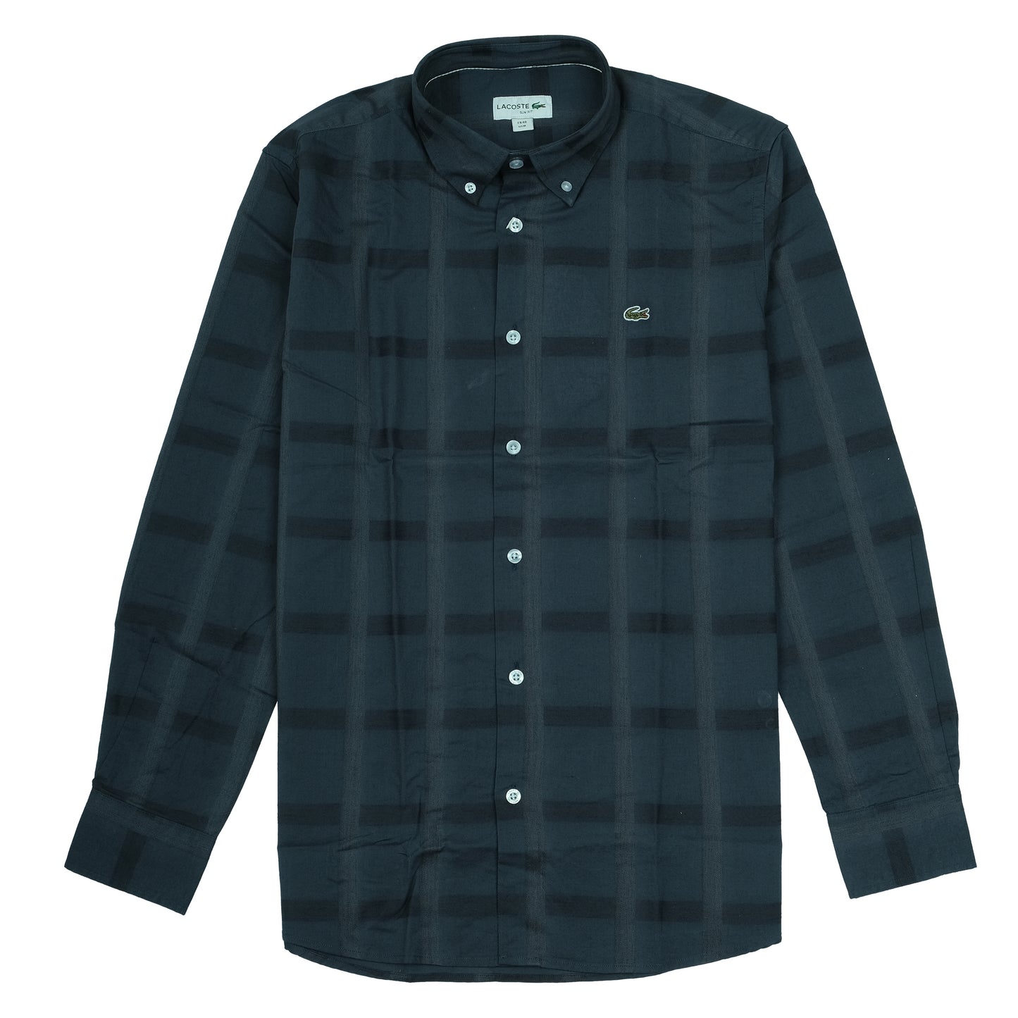 LACOSTE Dark Blue Classic Fit Button-Up Shirt