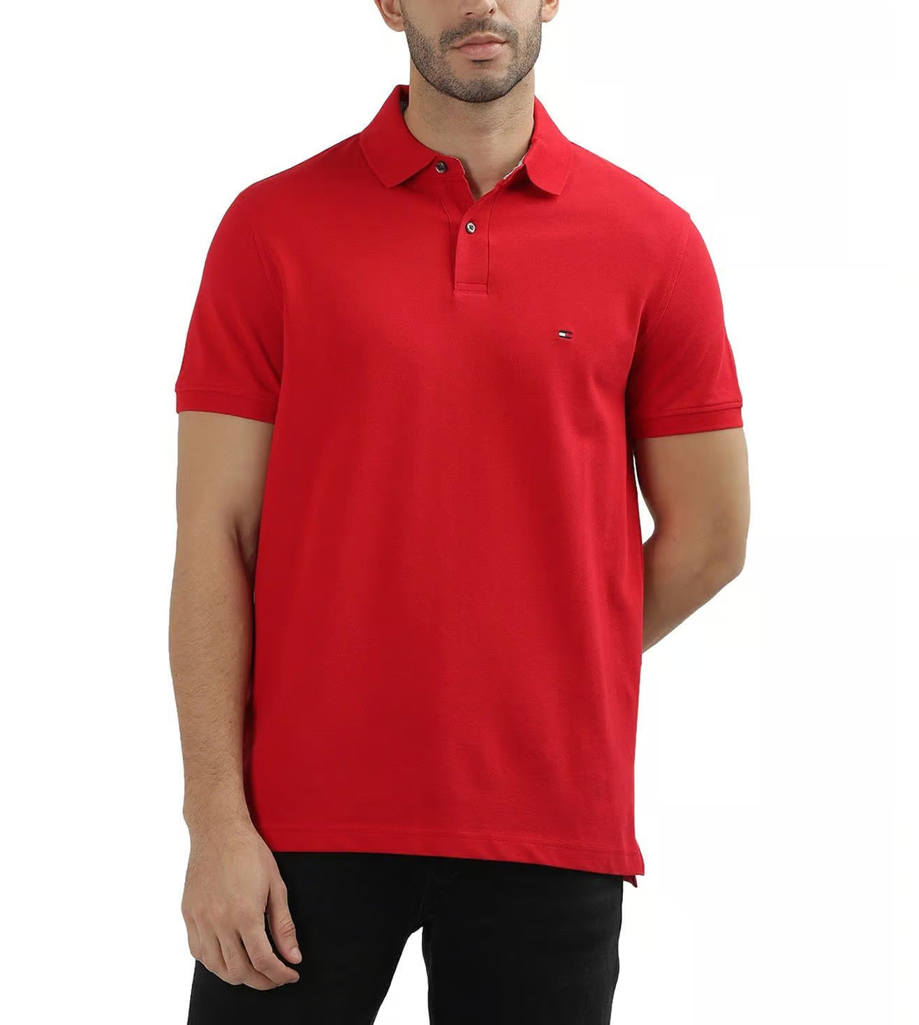 TOMMY HILFIGER Classic Red Short Sleeve Polo Shirt