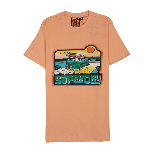 SUPERDRY Radiant Peach Easy Fit Short Sleeve Graphic T-Shirt