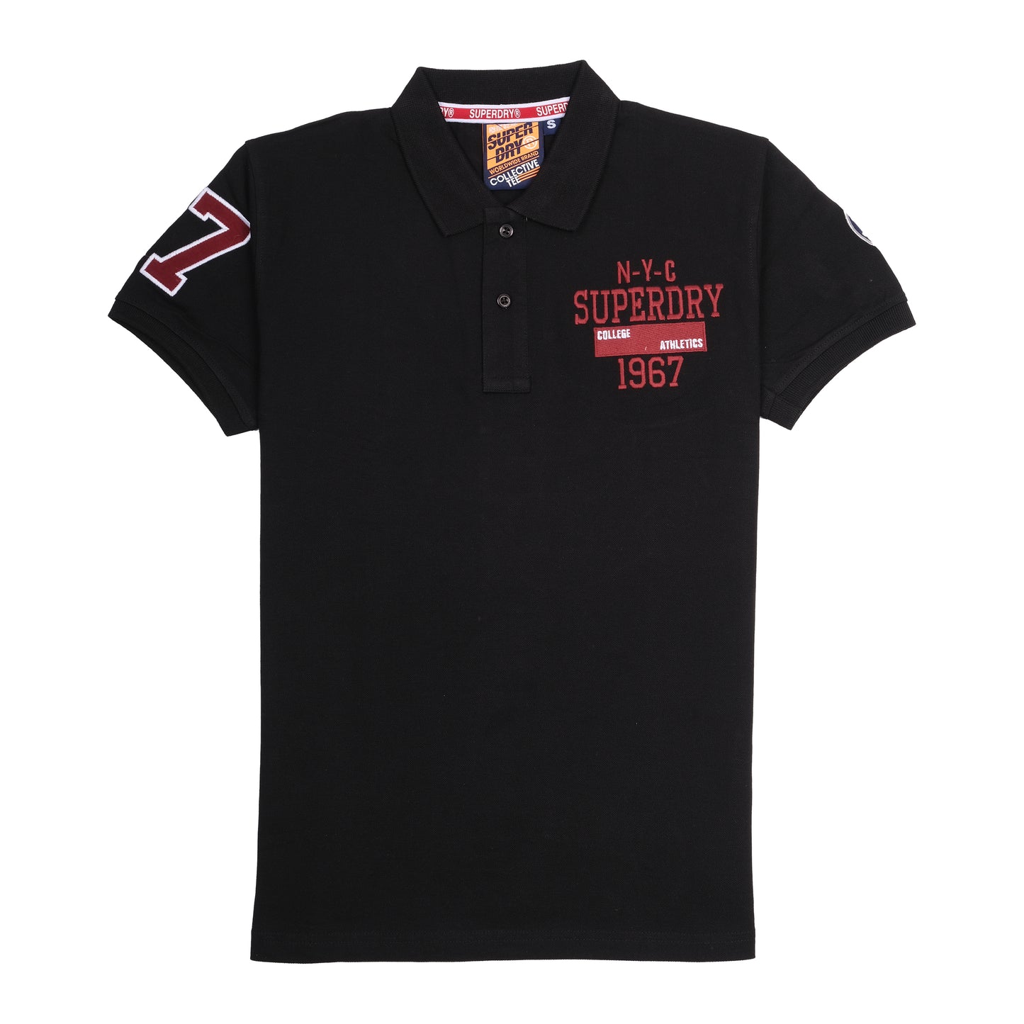 SUPERDRY Classic Black N-Y-C College Athletic Polo Shirt