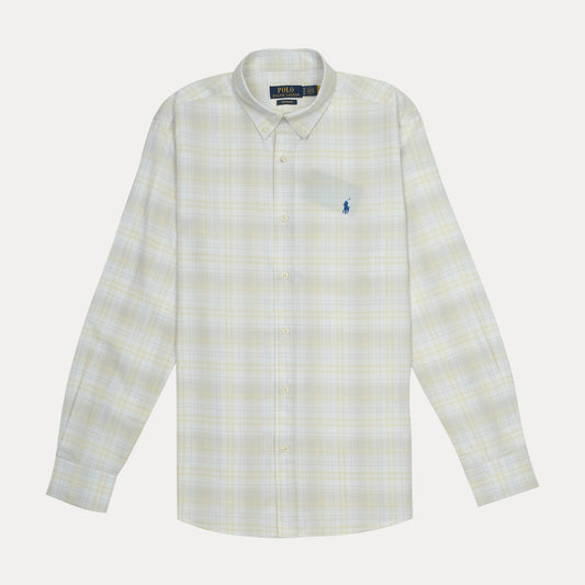 POLO RALPH LAUREN Luminous Citrus Tailored Fit Long Sleeve Check Shirt