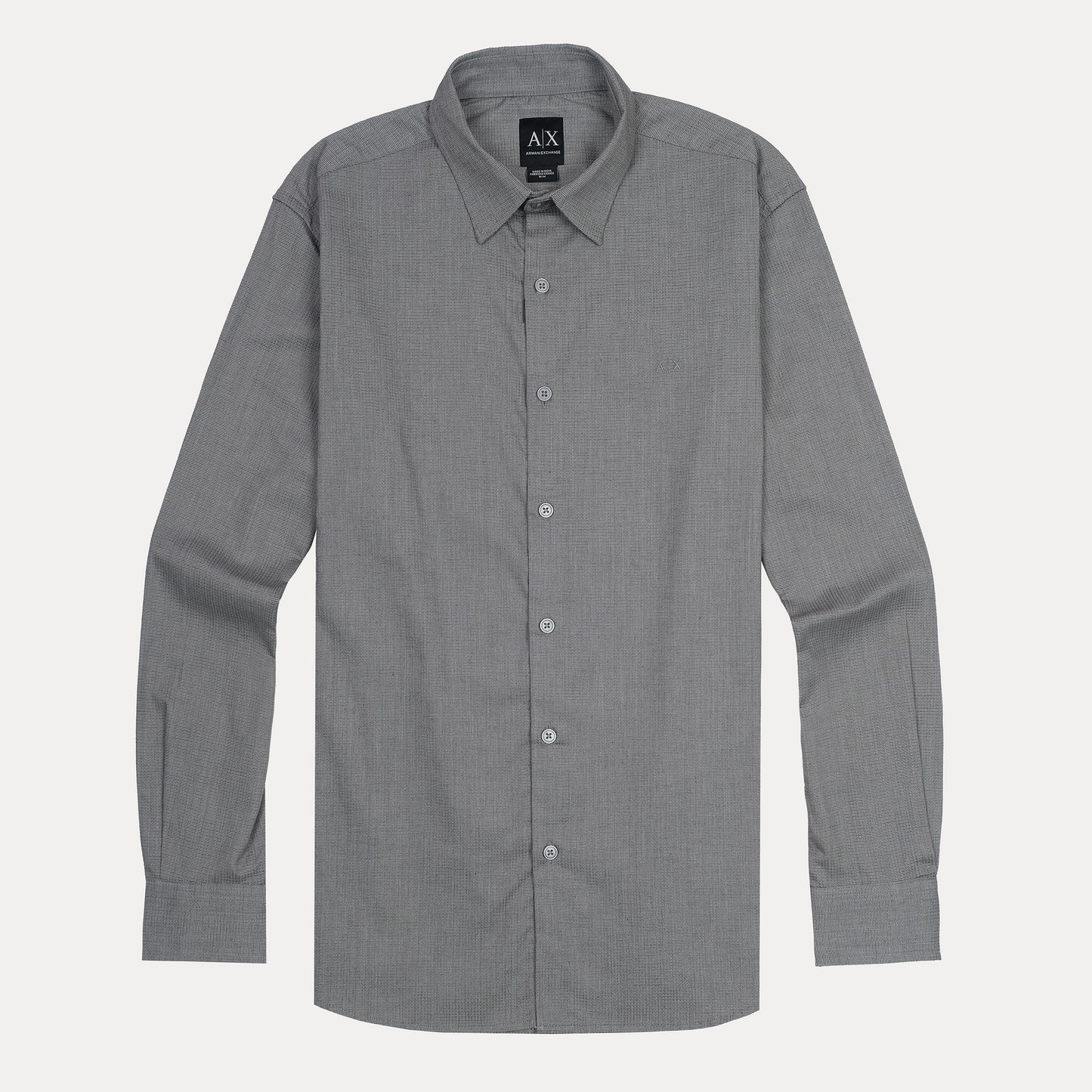 ARMANI EXCHANGE Celestial Charcoal Classic Fit Long Sleeve Shirt