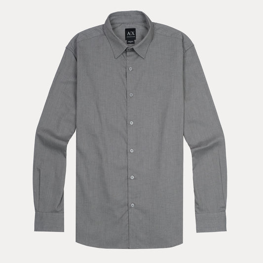 ARMANI EXCHANGE Celestial Charcoal Classic Fit Long Sleeve Shirt