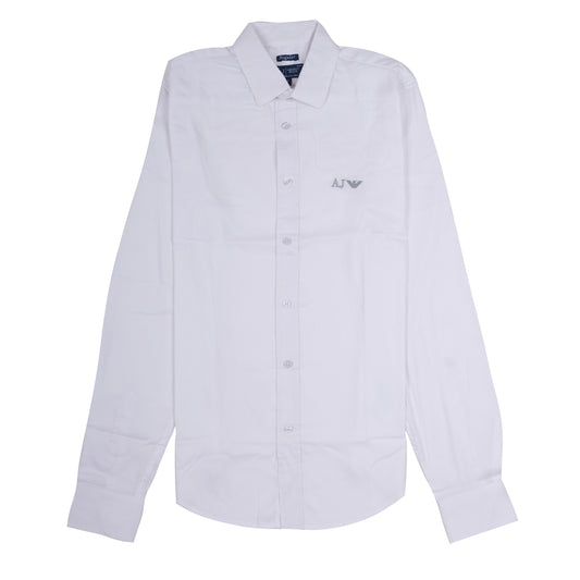 AJ ARMANI JEANS Arctic White Classic Fit Long Sleeve Button-Up Shirt