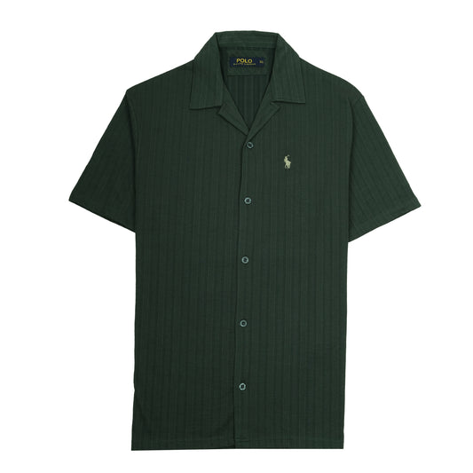 Polo Ralph Lauren Dark Green Ribbed Short Sleeve Shirt