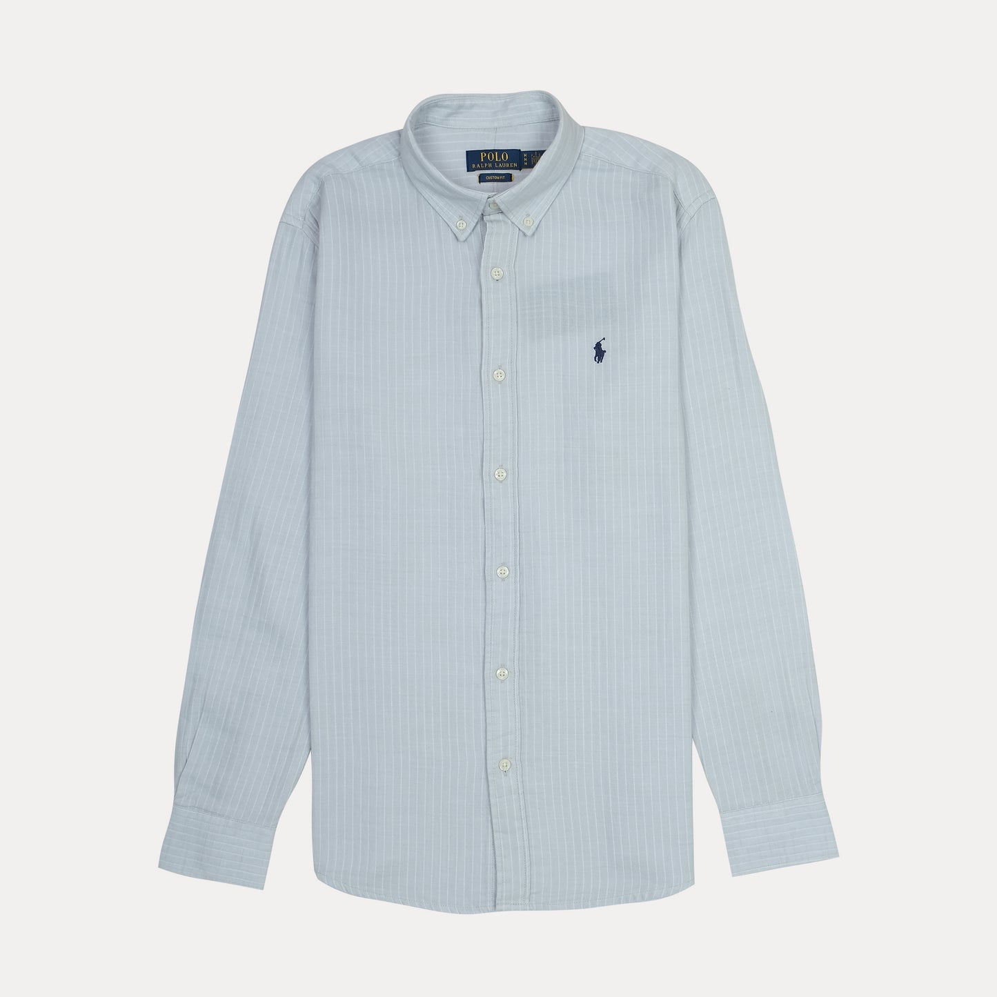 POLO RALPH LAUREN Tranquil Teal Custom Fit Long Sleeve Striped Button-Down Shirt