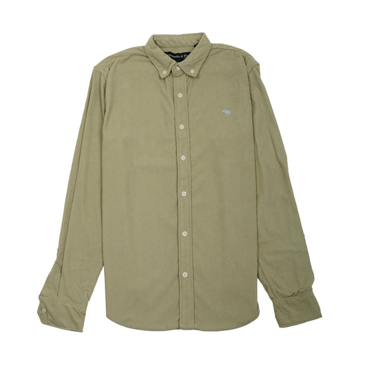 ABERCROMBIE & FITCH Opulent Olive Muscle Fit Long Sleeve Shirt