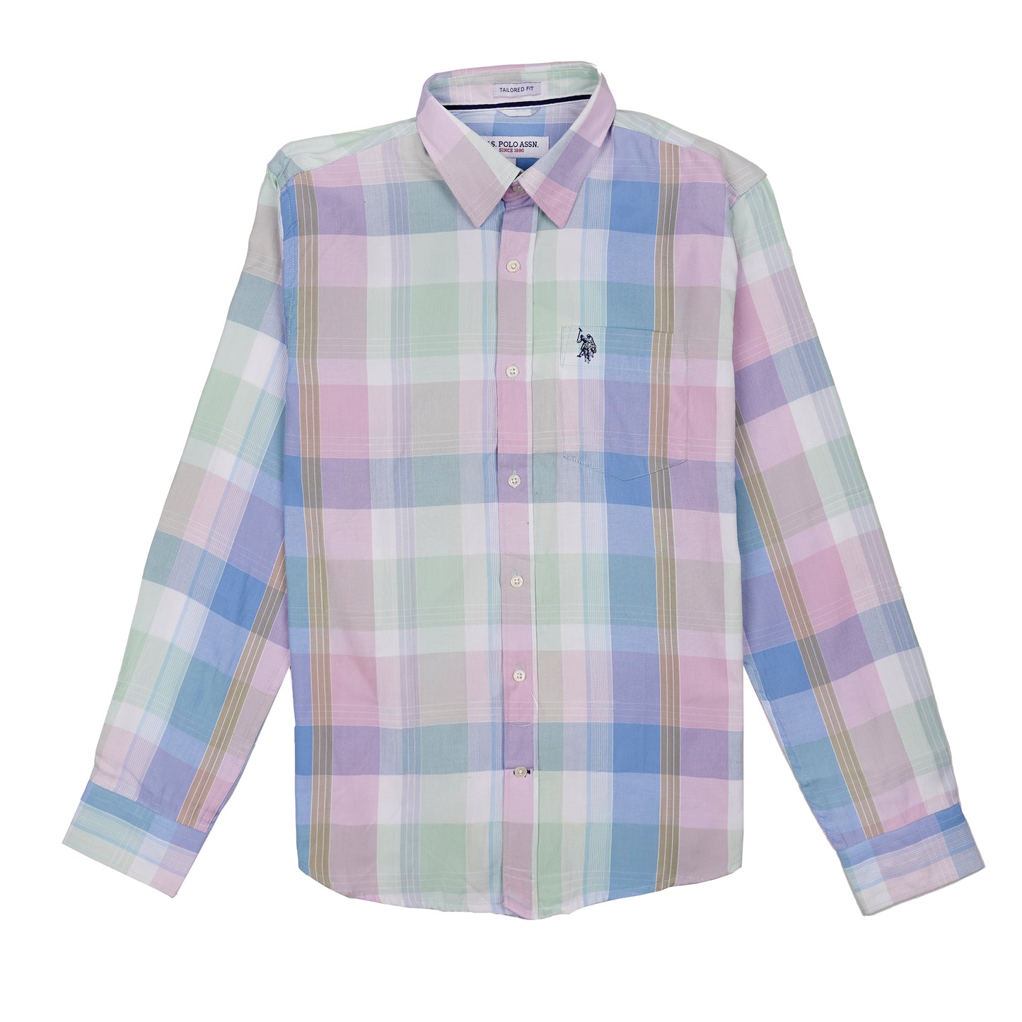 U.S. POLO ASSN. Whimsical Lapis Aurora Tailored Fit Long Sleeve Shirt