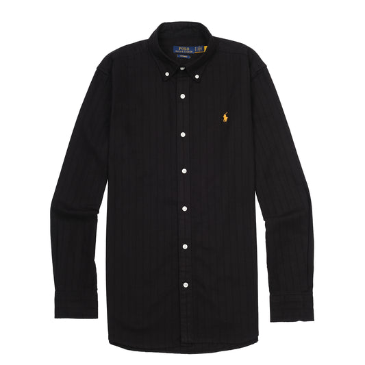 POLO RALPH LAUREN Obsidian Velvet Luxe Custom Fit Long Sleeve Button-Up Shirt