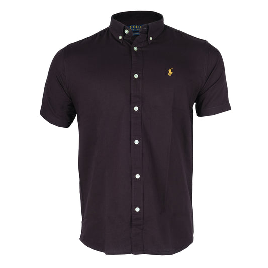 POLO Ralph Lauren Custom Fit Dark Purple Short Sleeve Shirt
