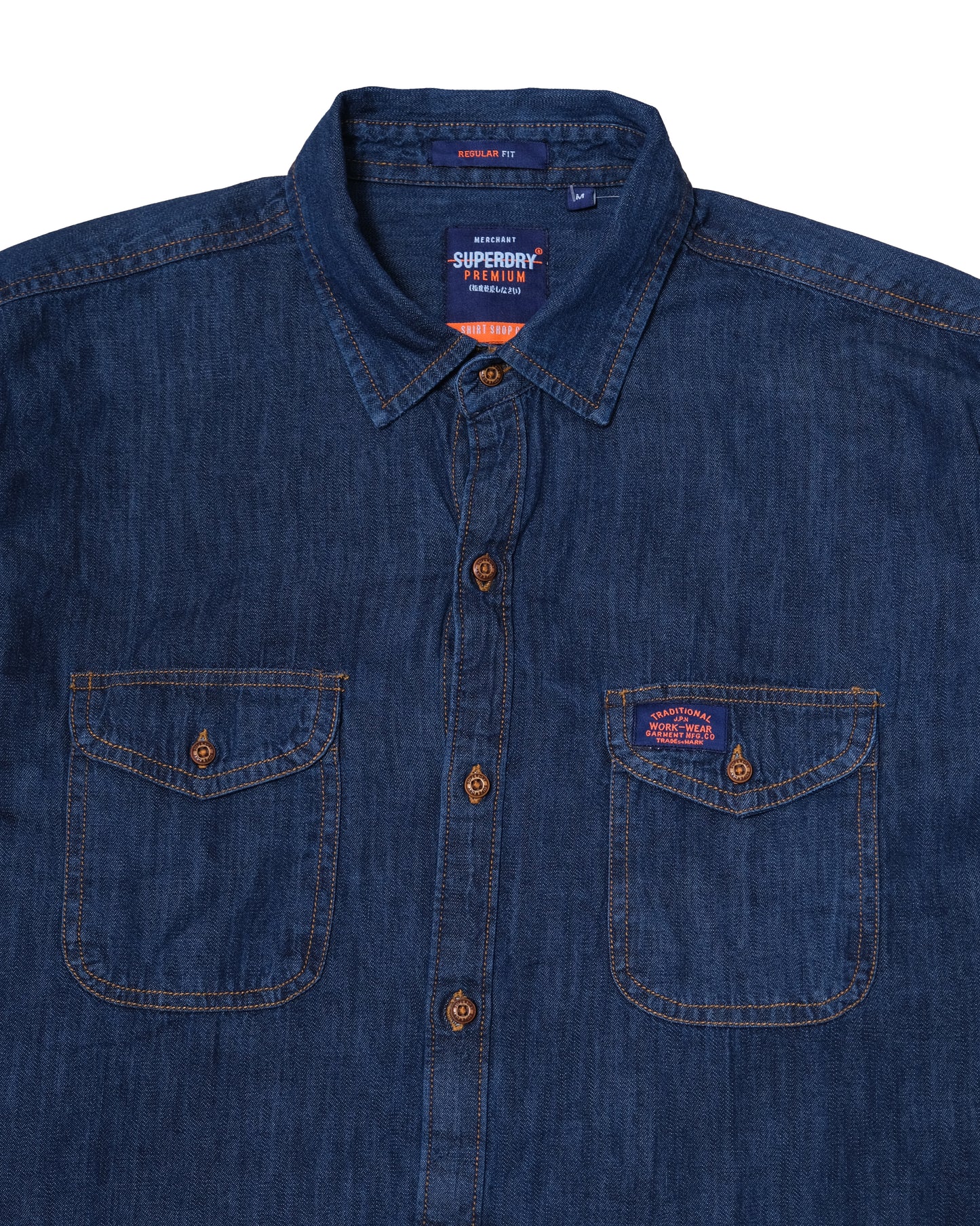 SUPERDRY Indigo Blue Vintage Western Denim Long Sleeve Shirt