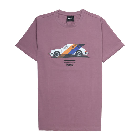 BOSS Porsche Graphic Lavender Cotton T-Shirt