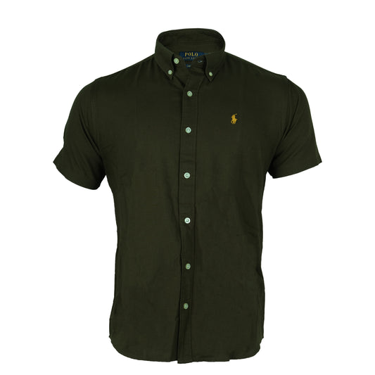 Polo Ralph Lauren Custom Fit Military Green Short Sleeve Shirt