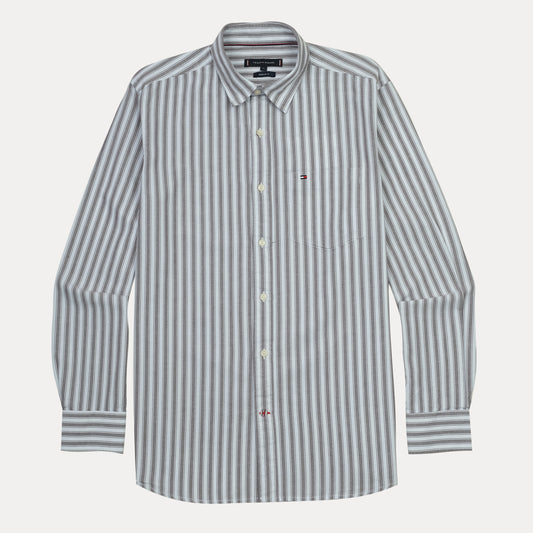 TOMMY HILFIGER Misty Ash Tailored Fit Long Sleeve Button-Up Shirt
