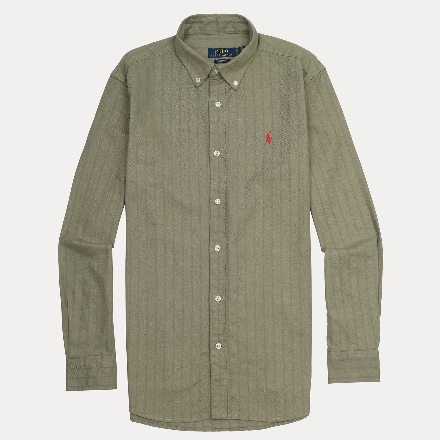 POLO RALPH LAUREN Enchanted Olive Custom Fit Long Sleeve Button-Up Shirt