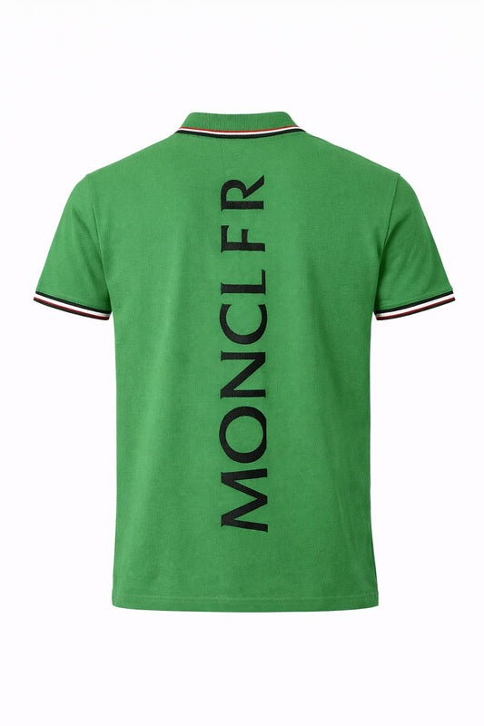 MONCLER Celestial Jade Tailored Fit Short Sleeve Piqué Polo Shirt