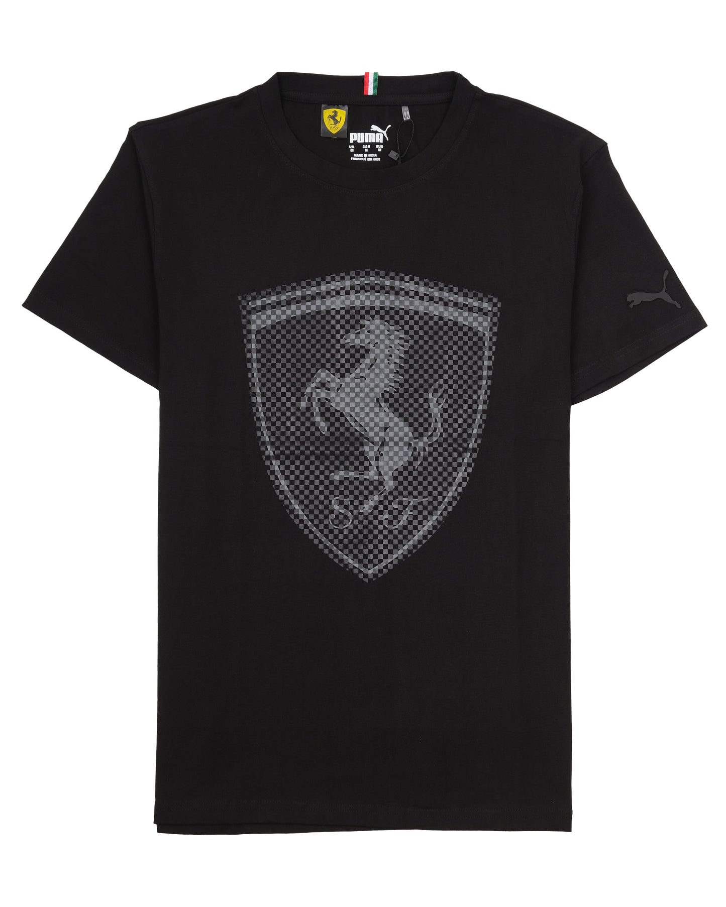 PUMA Ferrari Black Carbon Shield Graphic Heritage T-shirt