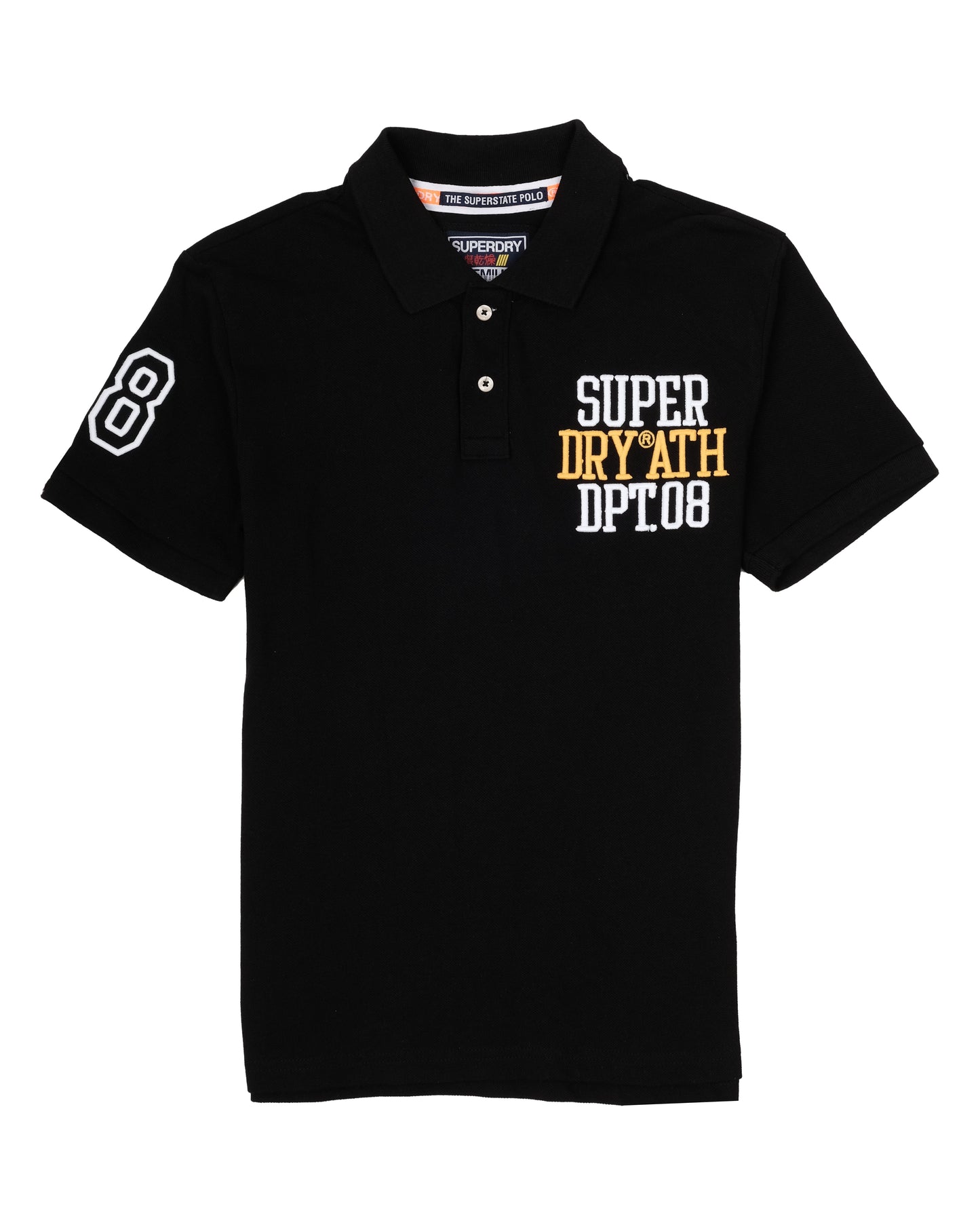 SUPERDRY Black Superstate Ath DPT08 Patch Polo Shirt