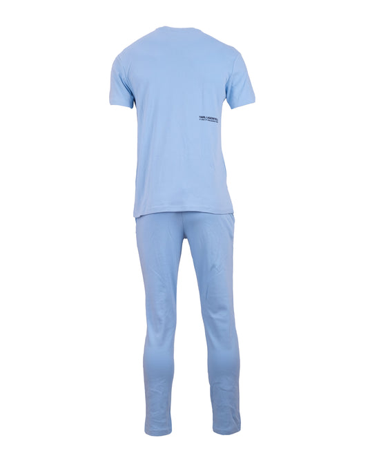 KARL LAGERFELD Tranquil Azure Classic Fit Logo Lounge Set