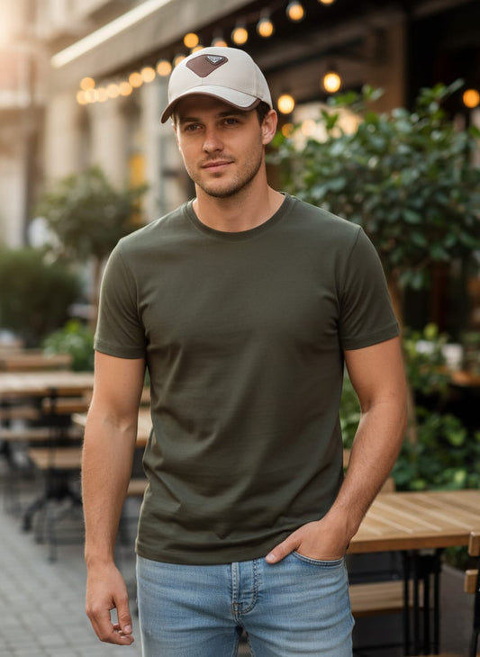 PRADA Enchanted Forest Luxe Fit Short Sleeve T-Shirt & Sandstone Cap Duo