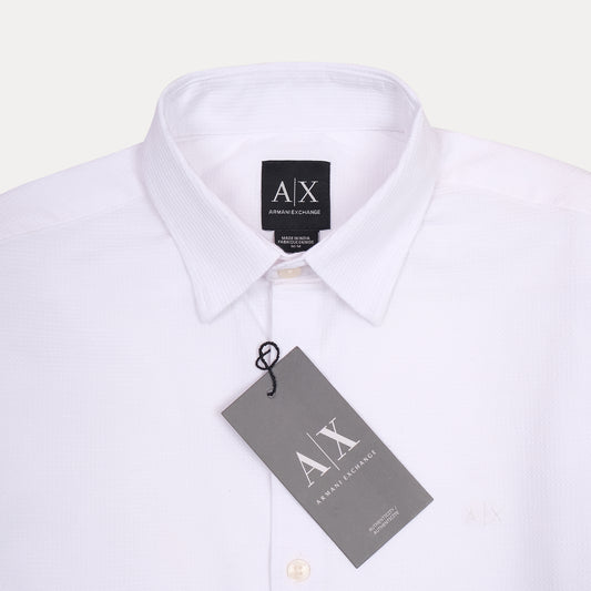 ARMANI EXCHANGE Ethereal Pearl Tailored Fit Long Sleeve Button-Up Shirt