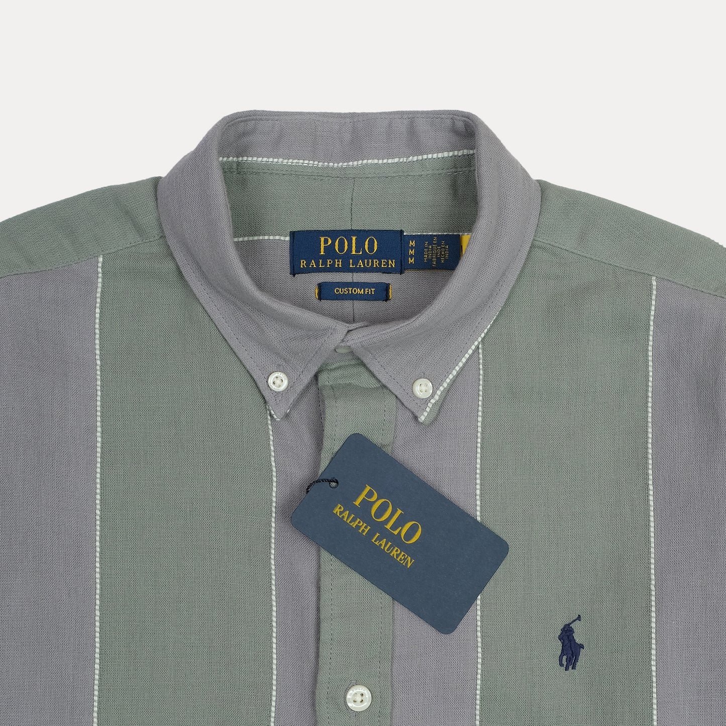 POLO RALPH LAUREN Mystic Fern Custom Fit Long Sleeve Striped Button-Up Shirt