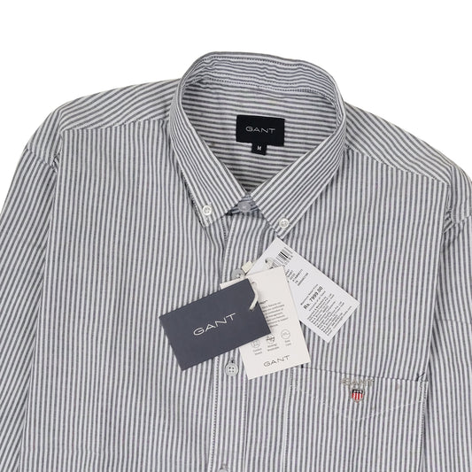 GANT Navy White Pinstripe Classic Button-Down Oxford Shirt