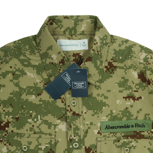 ABERCROMBIE & FITCH Lush Sage Utility Classic Fit Long Sleeve Shirt