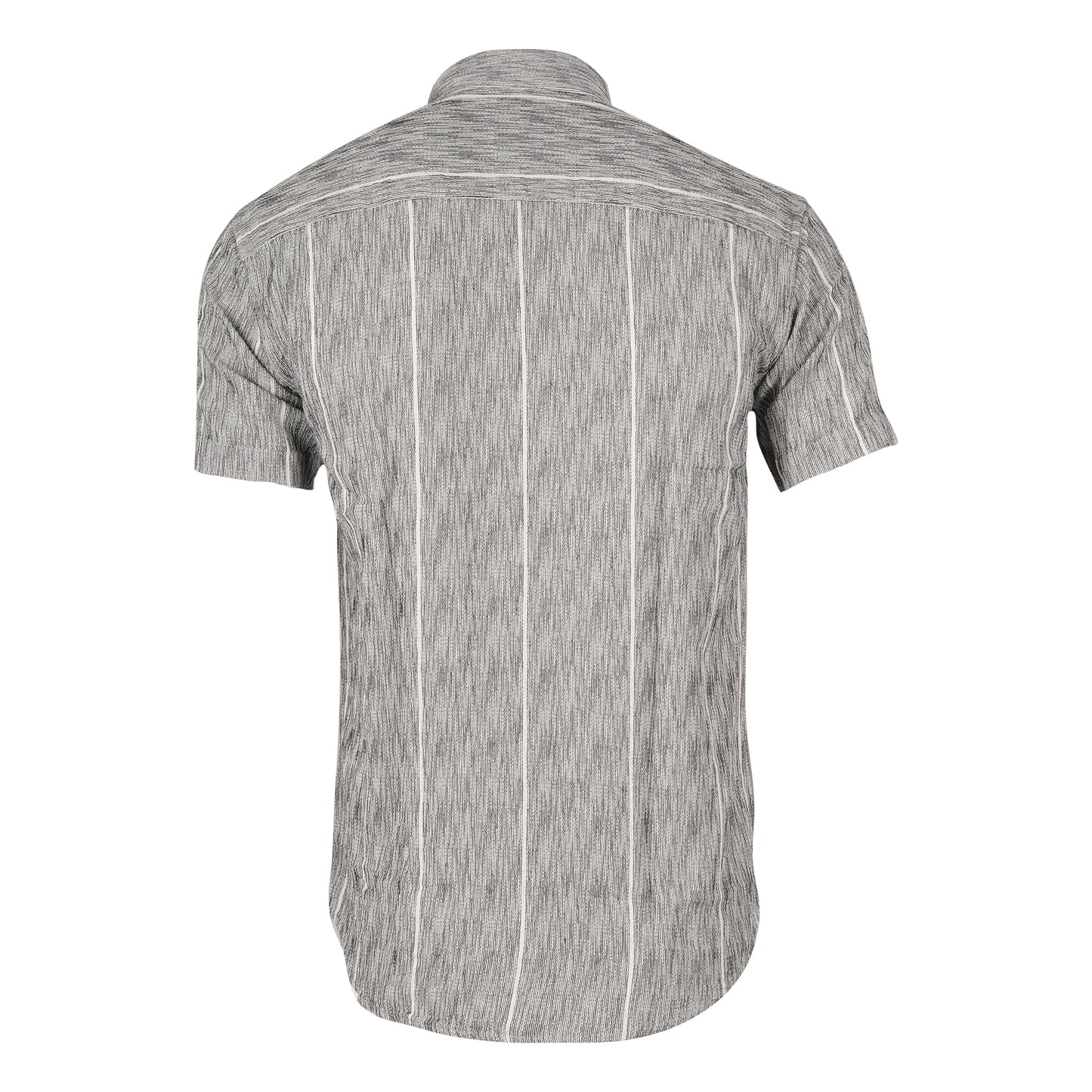 TOMMY HILFIGER Grey Striped Short Sleeve Casual Shirt