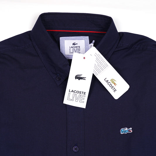 LACOSTE L!VE Twilight Sapphire Tailored Fit Long Sleeve Shirt