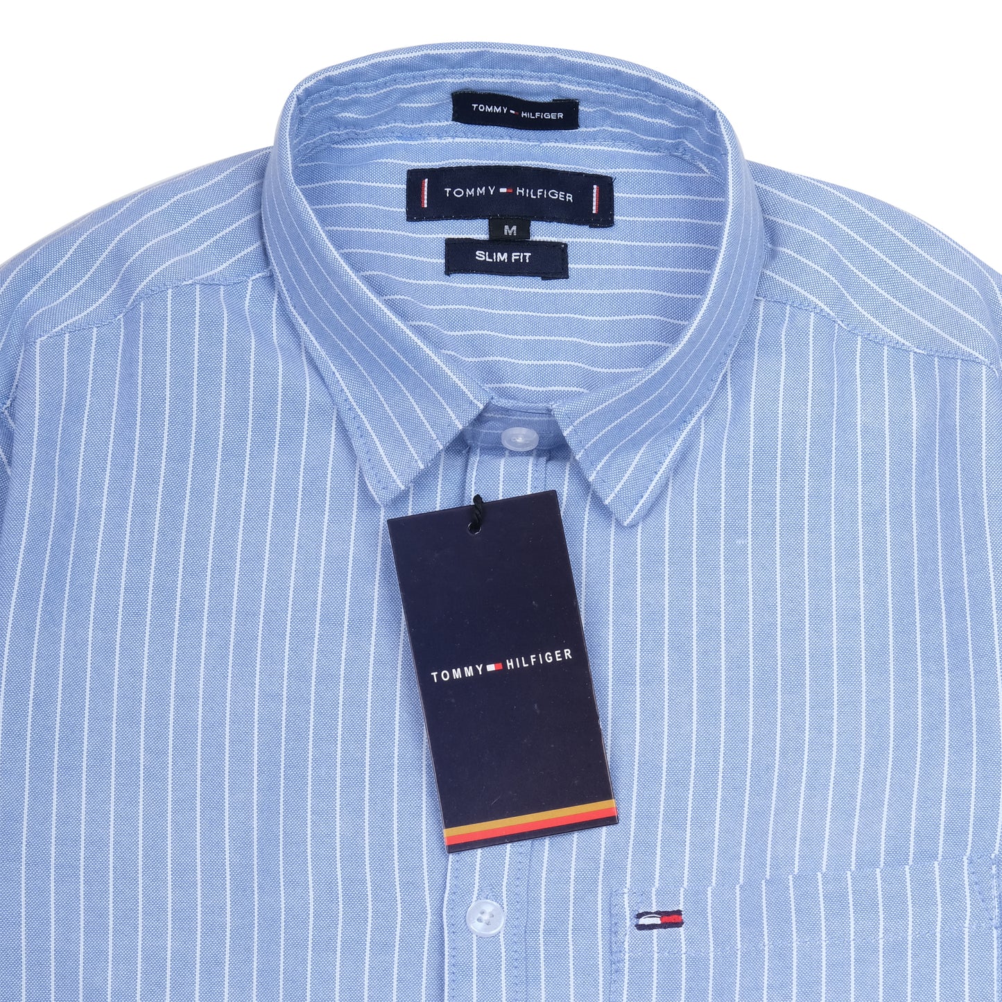 TOMMY HILFIGER Azure Sky Slim Fit Striped Button-Up Shirt