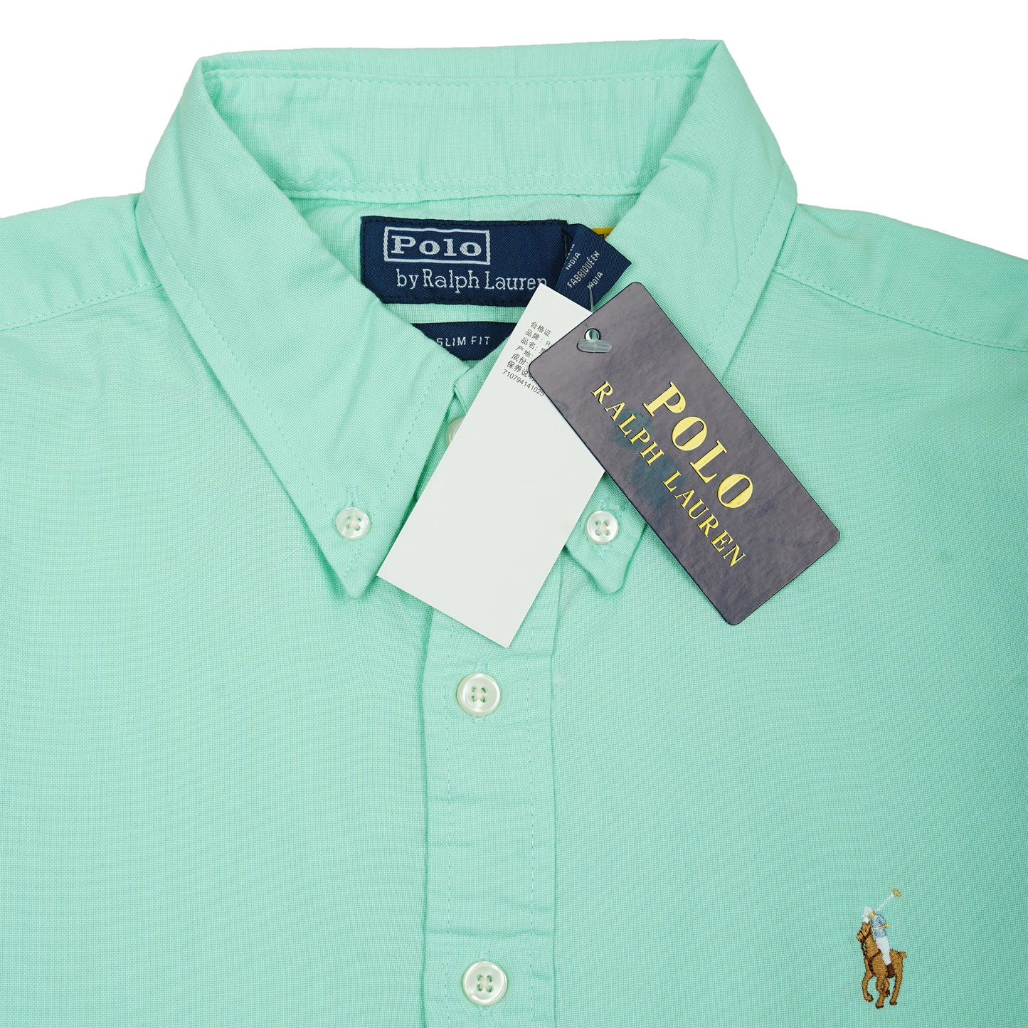 POLO RALPH LAUREN Serene Aqua Slim Fit Short Sleeve Button-Down Shirt