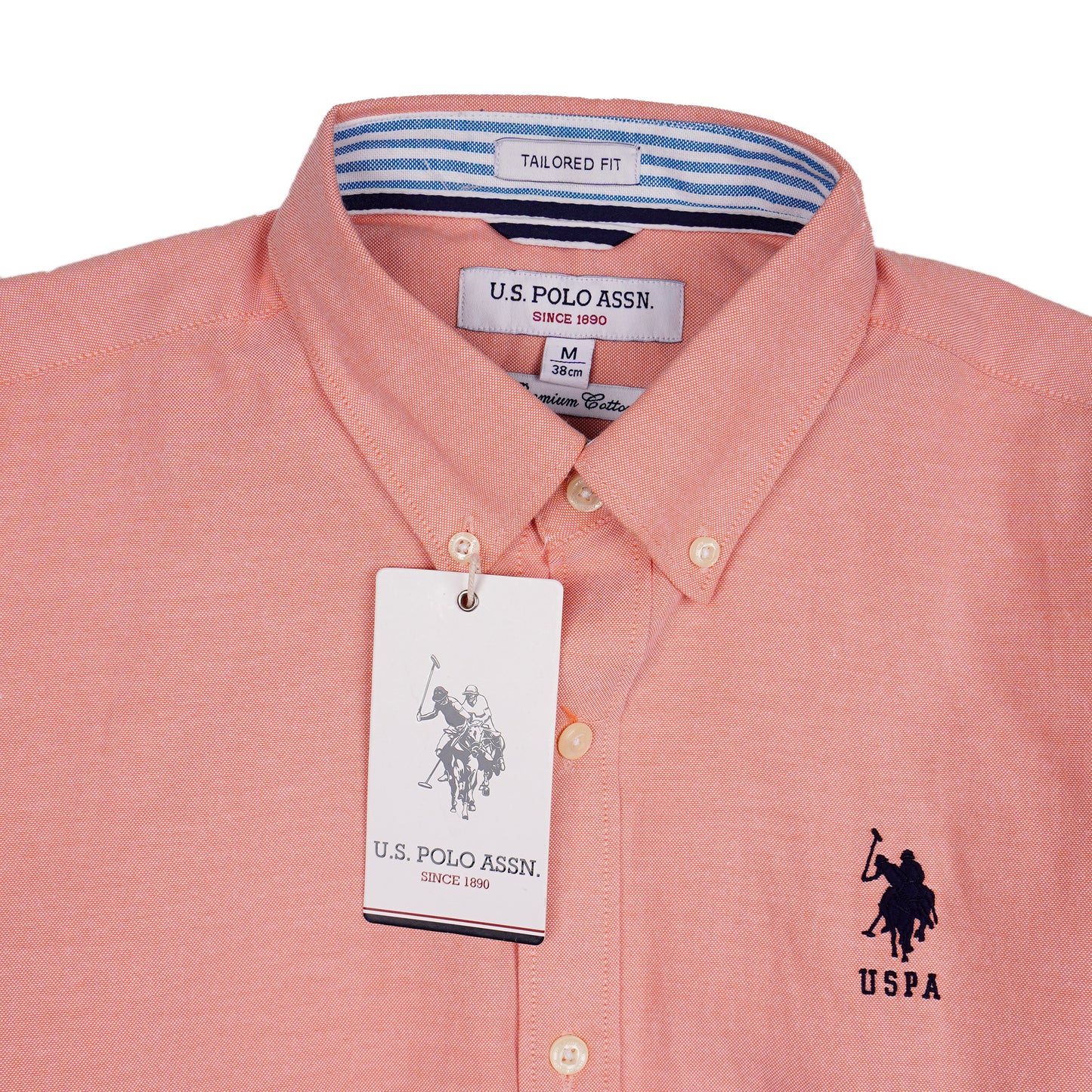 U.S. POLO ASSN. Seraphic Coral Tailored Fit Long Sleeve Button-Down Shirt