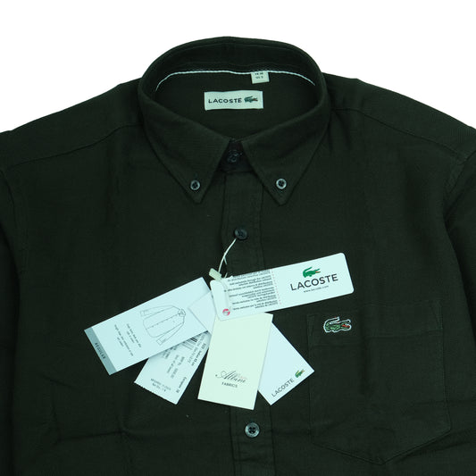 LACOSTE Dark Green Classic Fit Button-Up Shirt